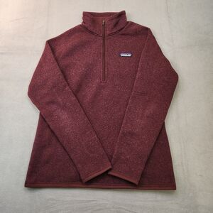 Patagonia Better Sweater Women's L 1/4 Zip Pullover Burgundy Red Fleece Outdoor